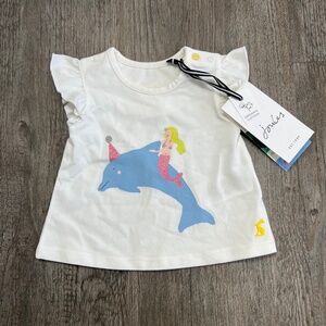 Joules Mermaid Dolphin Flutter Short Sleeve Top